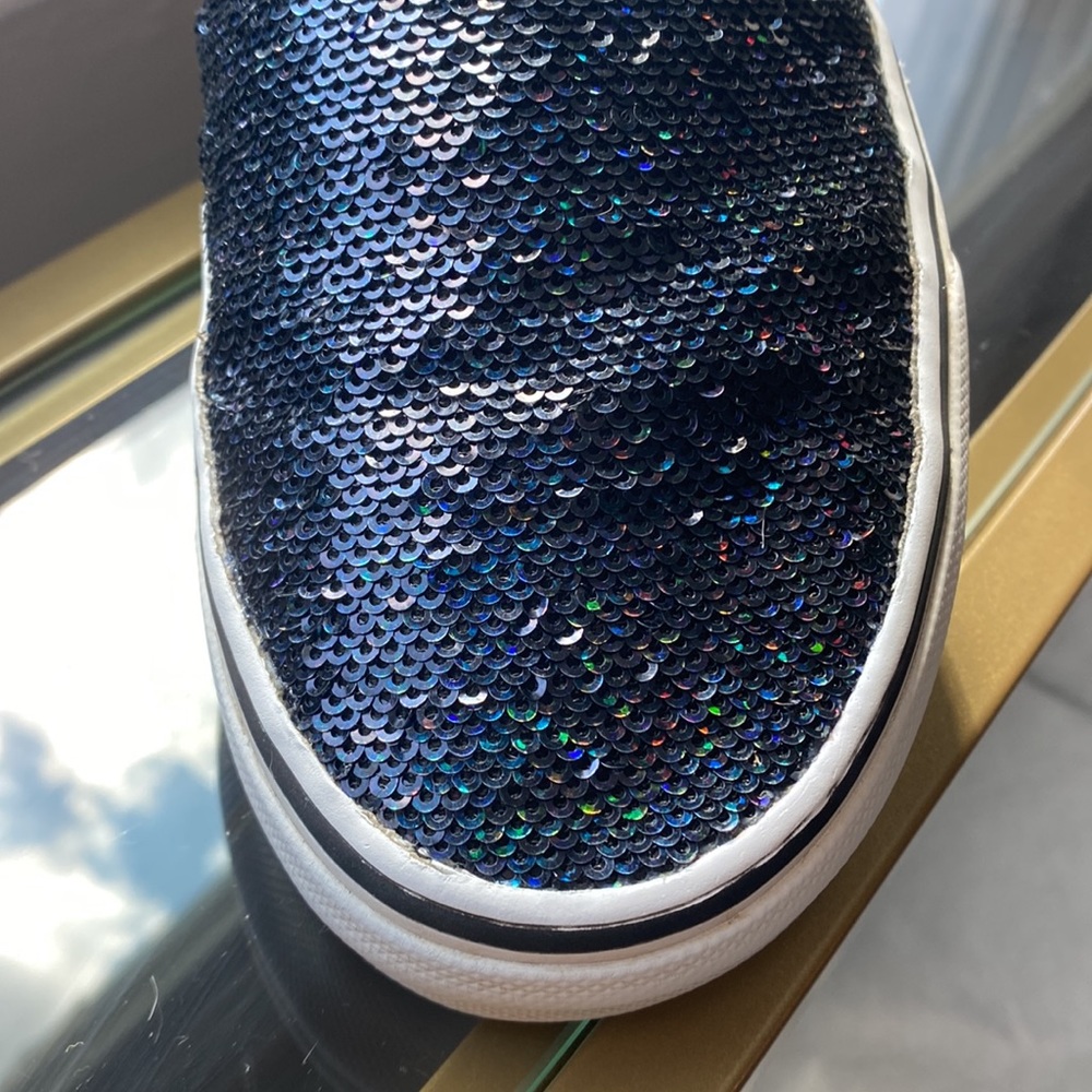 Vans Black Micro Sequins Classic Slip-On Shoes. Women’s Size 5.5. Gently Used. - Picture 5 of 6